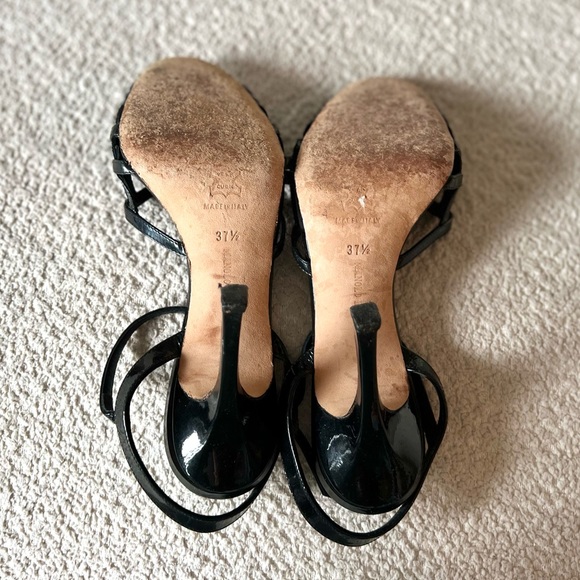 Manolo Blahnik Black Leather Strappy Heeled Sandals - Picture 5 of 5